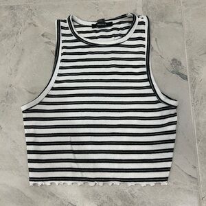 Forever 21 Black and White Striped Women's Top